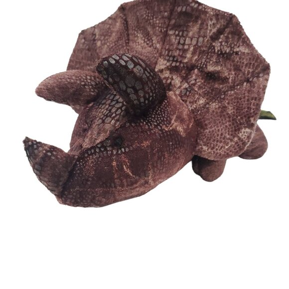 Russ Tyrone Triceratops‎ Dinosaur Bean Bag 14" Plush Brown Dino Stuffed Toy - Picture 3 of 8